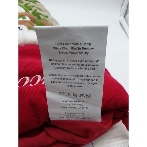 Pottery Barn Kids Becca Woodland Bear Stocking Holiday Christmas Quilted Xmas - Picture 8 of 9